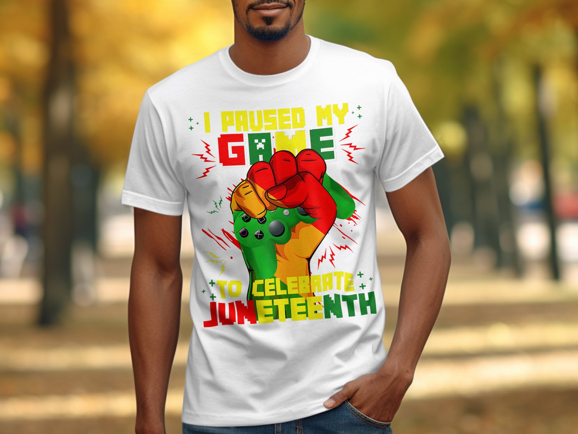 Juneteenth T-Shirt, Gamer Fist, Celebrate Freedom, Black History Month Tee, Gaming Juneteenth Shirt, Juneteenth Fist Tee - Image 2