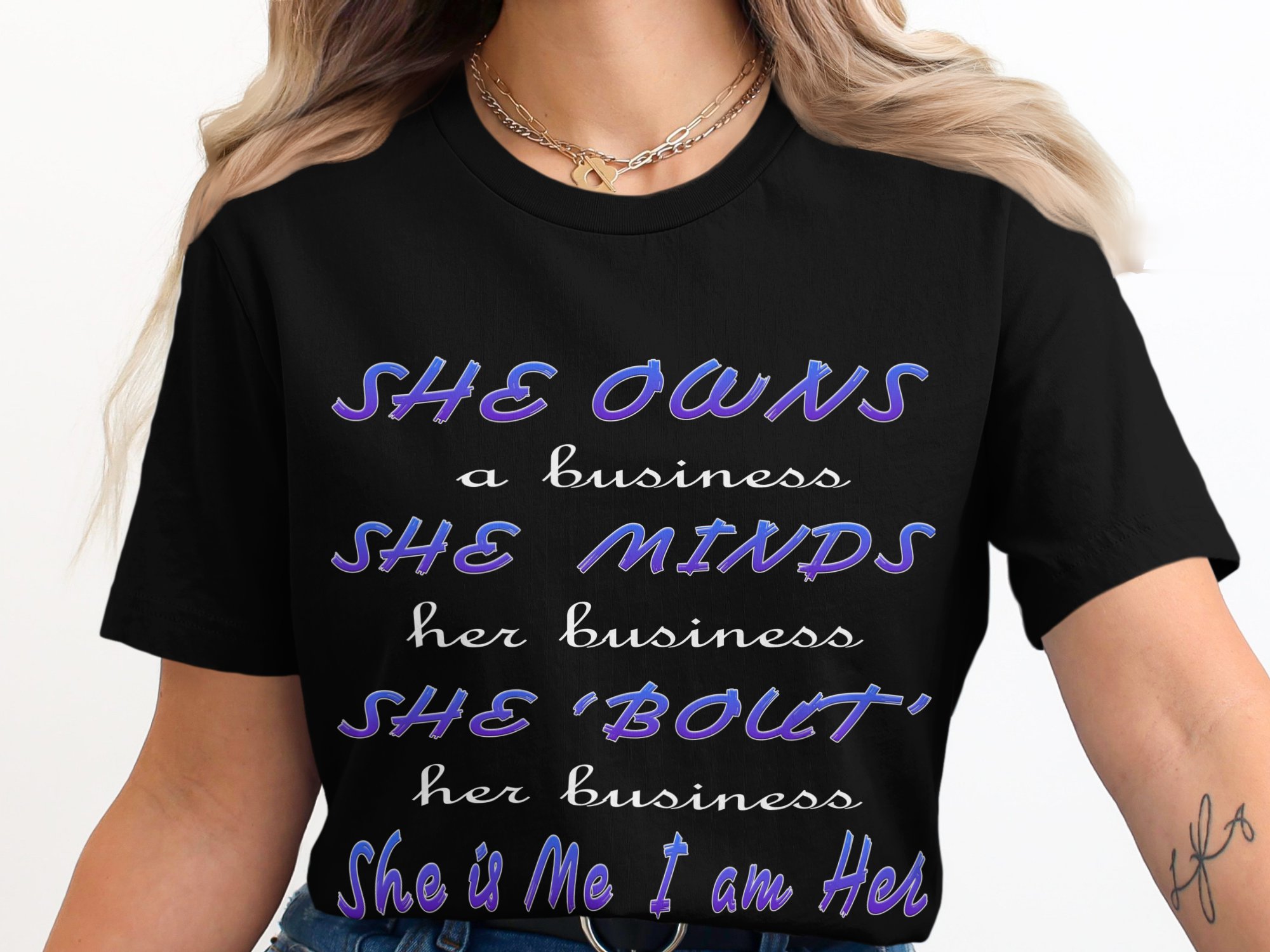 She Owns, MInds, Bout Digital T Shirt, Empowering Women Gift, Inspirational Quote Art, Feminist Print, She is Me I am Her Digital Download - Image 3