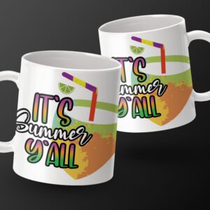 It's Summer Y'all Mug, Summer Coffee Mug, Colorful Summer Drink Mug, Fun Summer Mug, Tropical Drink Mug, Lime Drink Mug, Unique Summer Gift