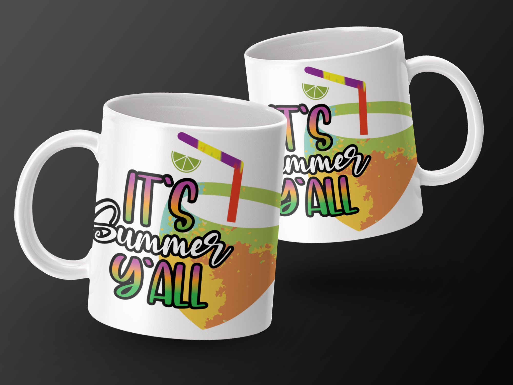 It's Summer Y'all Mug, Summer Coffee Mug, Colorful Summer Drink Mug, Fun Summer Mug, Tropical Drink Mug, Lime Drink Mug, Unique Summer Gift