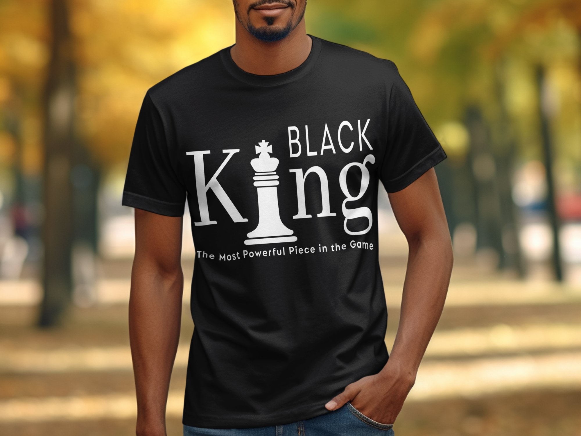 Black King Chess Piece T-Shirts, Powerful Game Design, Digital Download, Unique Gift, Strategy Lovers, Chess Fan, Chess Theme Tee - Image 2