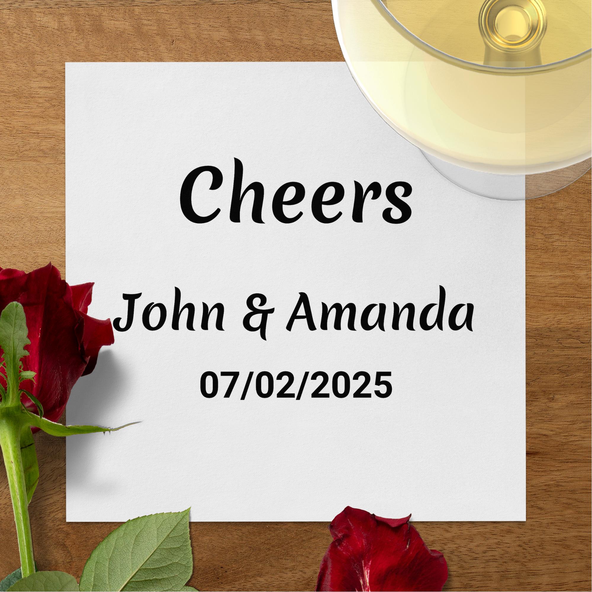 Personalized Wedding Napkin, Custom Wedding Date Napkin, Custom Names Napkin, Wedding Keepsake Napkin, Romantic Wedding Favor - Image 4