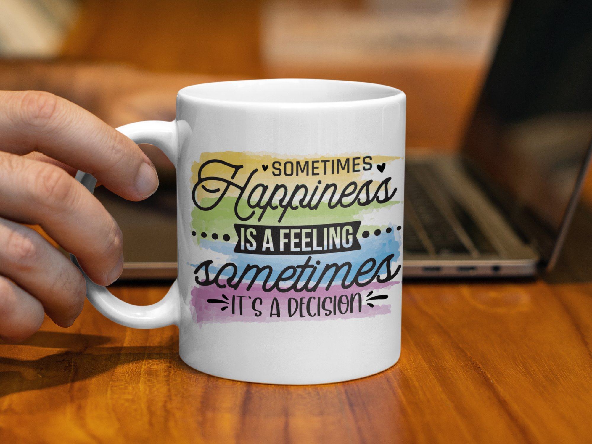 Happiness Is A Decision Inspirational Quote Mug - Image 5
