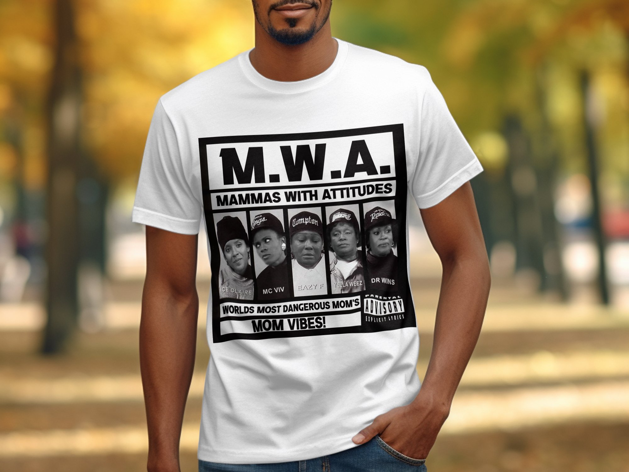 MWA Mammas With Attitudes T-Shirt, Worlds Most Dangerous Moms Tee, 90s Hip Hop Inspired Shirt, Funny Mom Vibes Graphic Tee - Image 3