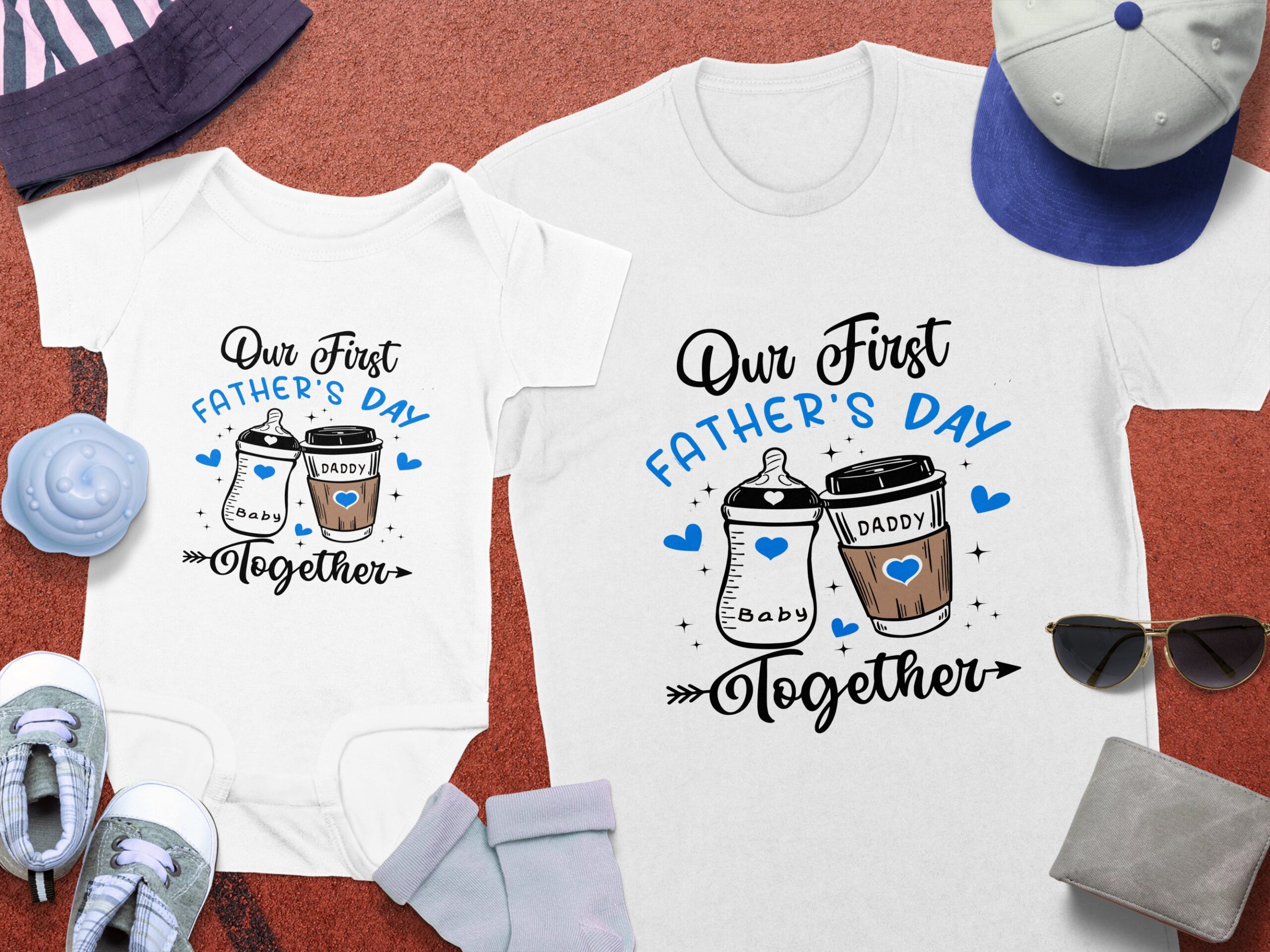 Our First Fathers Day T Shirt,Digital Download, New Dad Gift, Fathers Day Gift, Dad Coffee Baby Bottle, Cute Father Day Shirts - Image 5