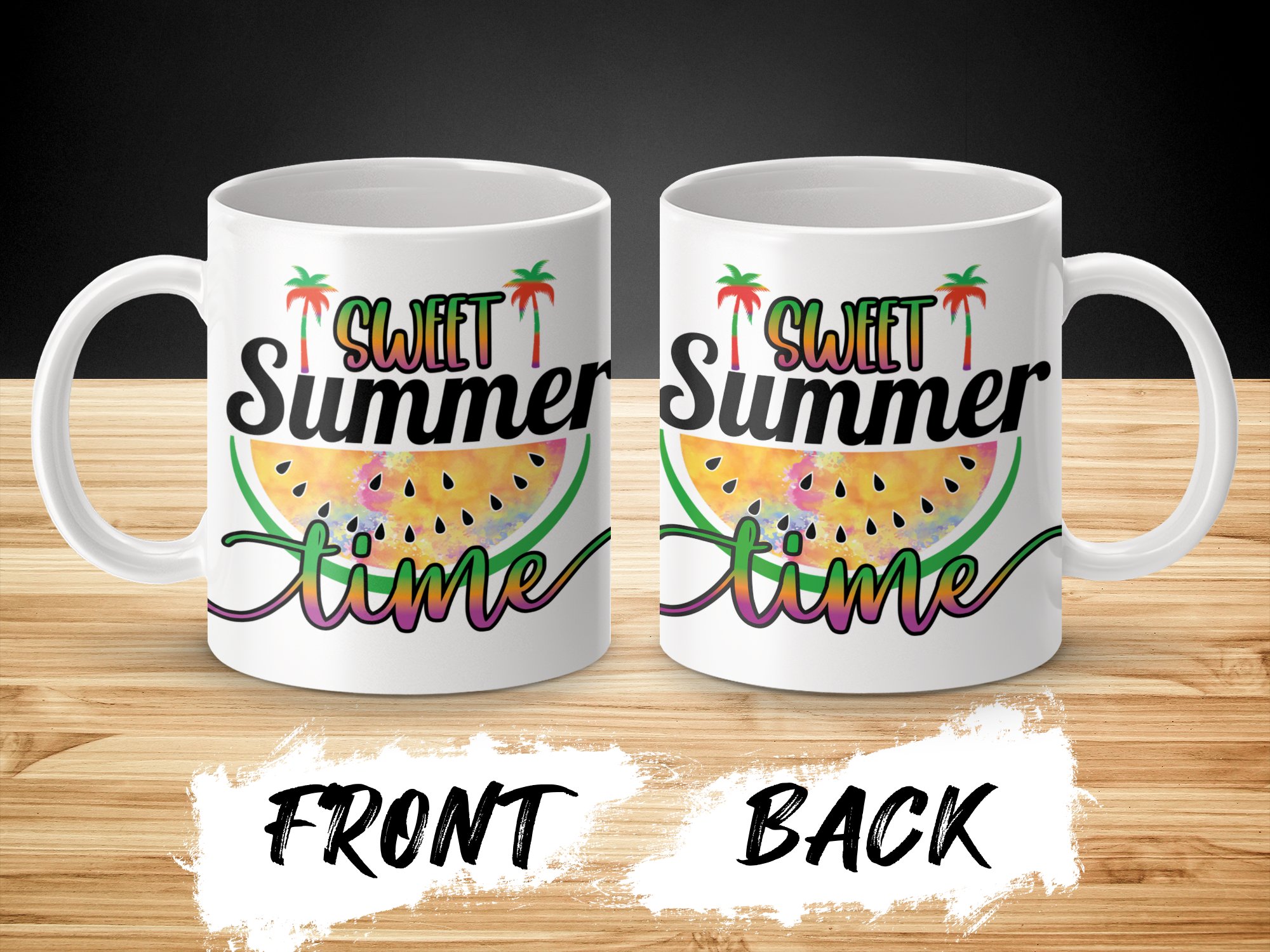 Sweet Summer Time Mug, Cute Summer Mug, Watermelon Design Mug, Fun Beach Mug, Colorful Summer Coffee Cup, Summer Vibes Mug - Image 2
