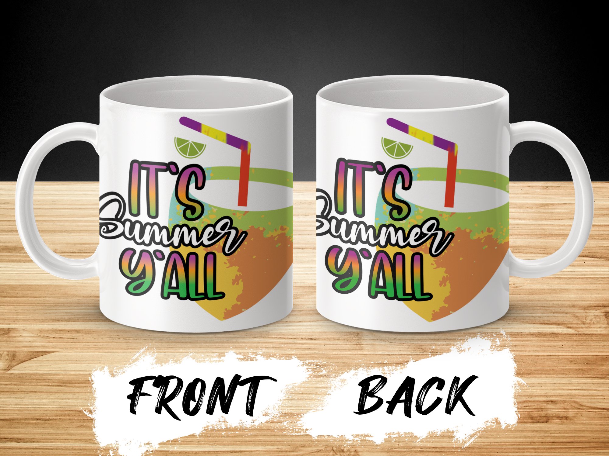 It's Summer Y'all Mug, Summer Coffee Mug, Colorful Summer Drink Mug, Fun Summer Mug, Tropical Drink Mug, Lime Drink Mug, Unique Summer Gift - Image 2