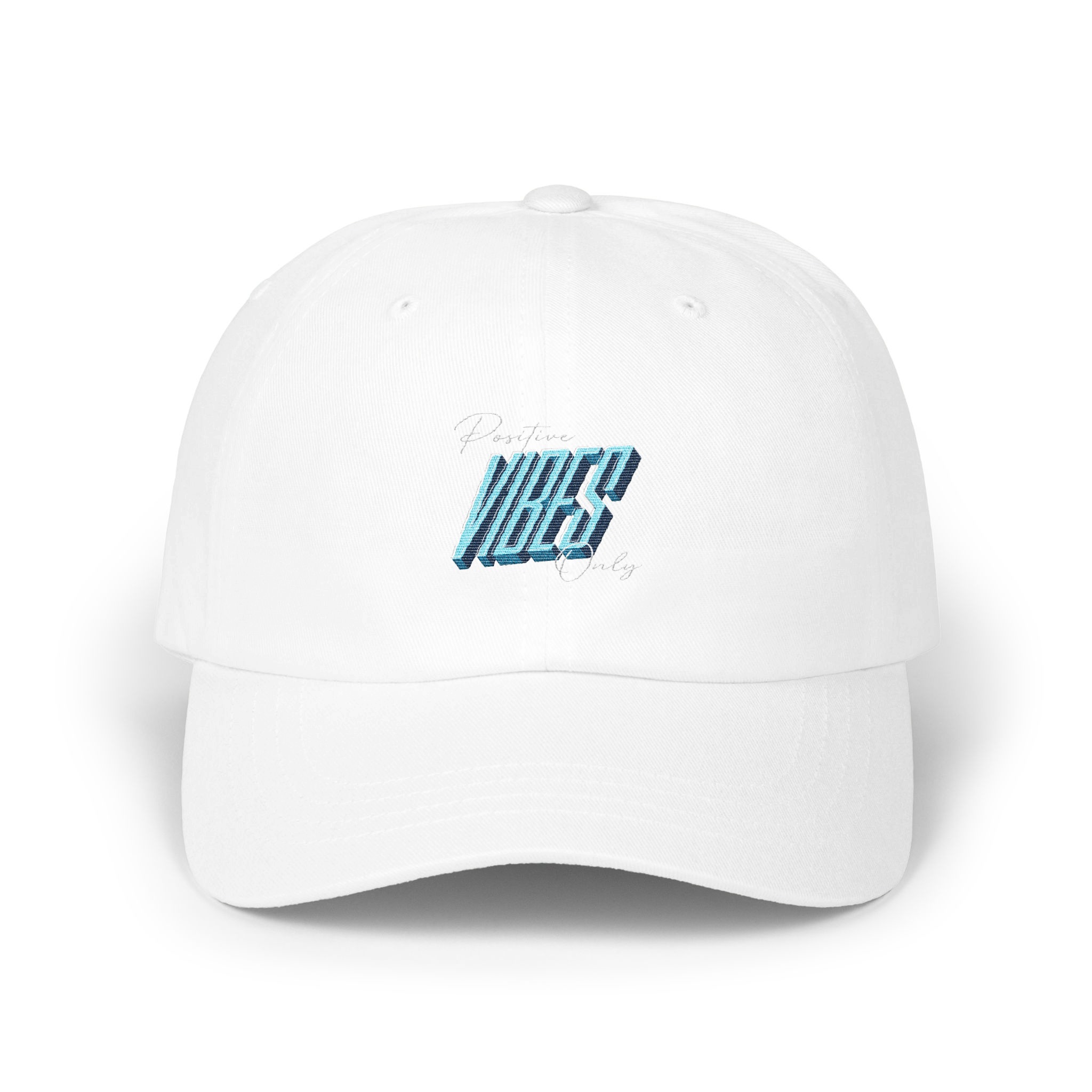 Positive Vibes Only Hat | Retro 3D Blue Design