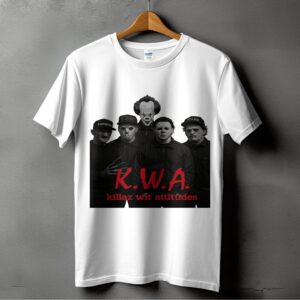 KWA Killaz Wit Attitudes T-Shirt, Horror Movie Icons, Digital Download, Scary Film Characters, Freddy Jason Michael Pennywise
