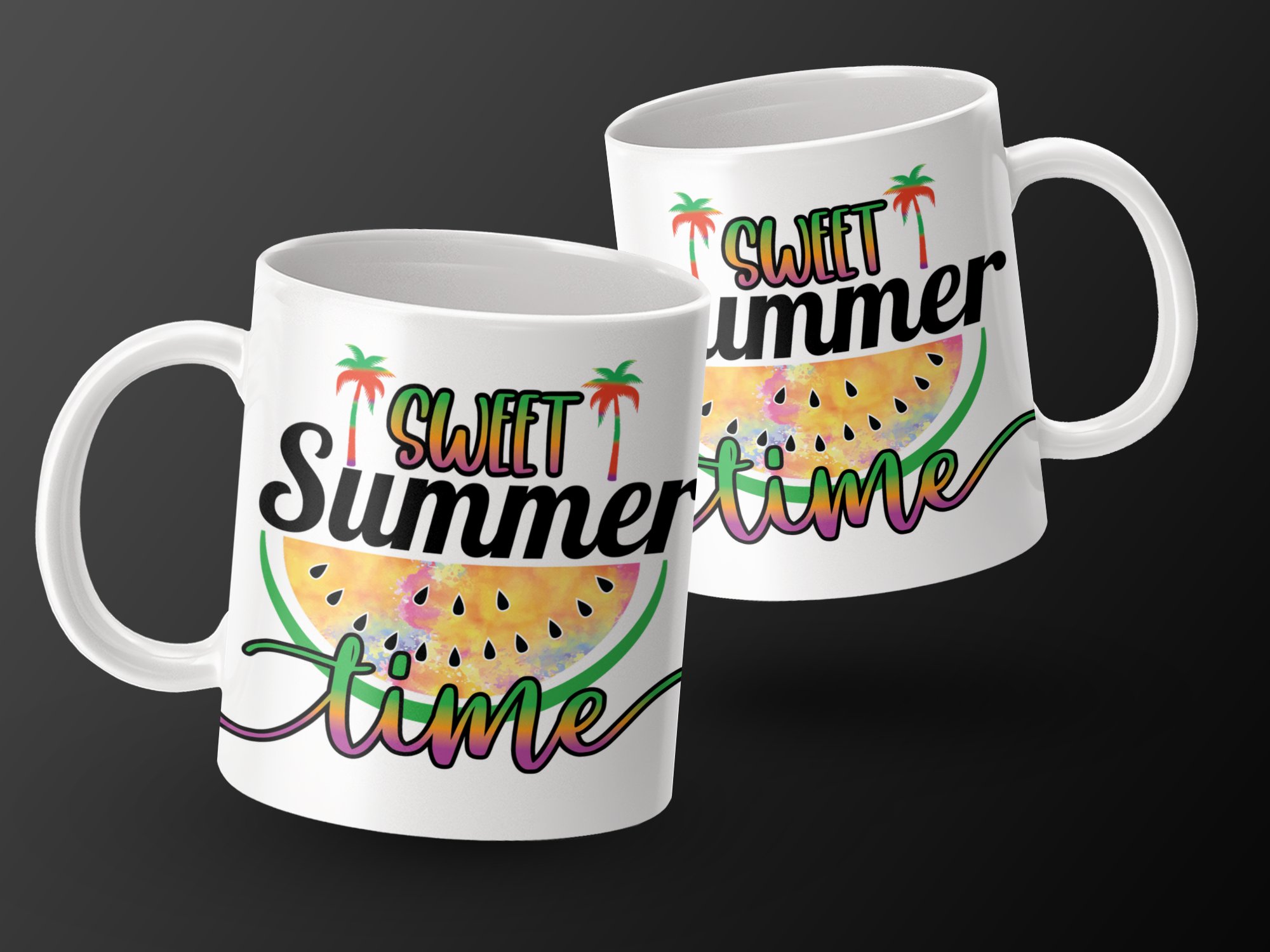 Sweet Summer Time Mug, Cute Summer Mug, Watermelon Design Mug, Fun Beach Mug, Colorful Summer Coffee Cup, Summer Vibes Mug