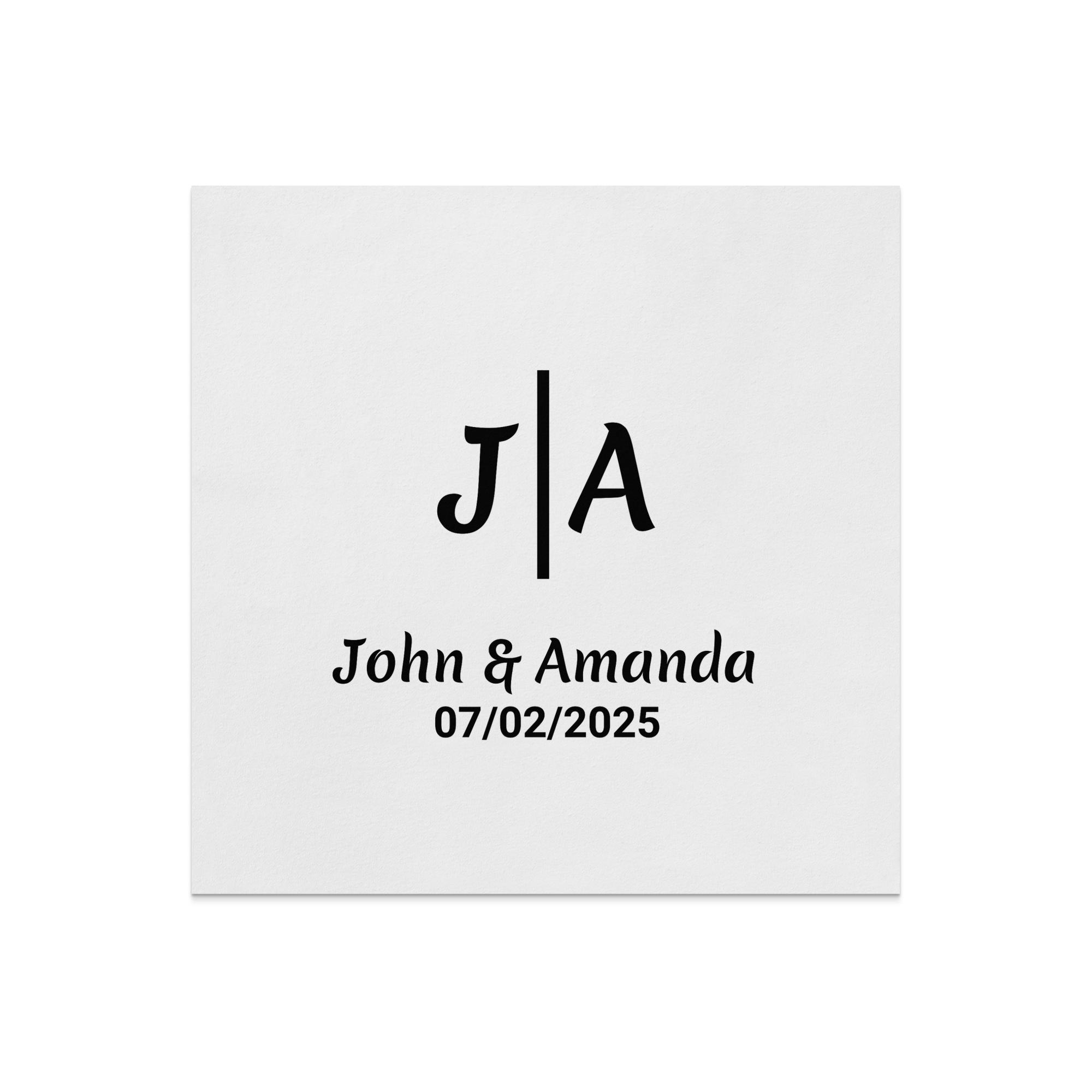 Personalized Wedding Napkins, Custom Monogram Napkins, Initials and Names Napkins, Elegant Wedding Table Decor, Wedding Date Napkins - Image 3