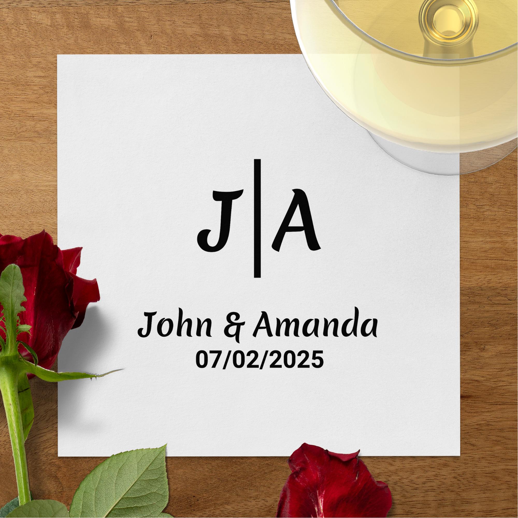 Personalized Wedding Napkins, Custom Monogram Napkins, Initials and Names Napkins, Elegant Wedding Table Decor, Wedding Date Napkins - Image 4