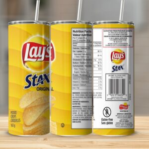 Lay's Stax Original Tumbler, Lay's Potato Chips Skinny Tumbler, Fun Snack-Themed Drinkware, Unique Lay's Stax Gift, Food Lover's Tumbler