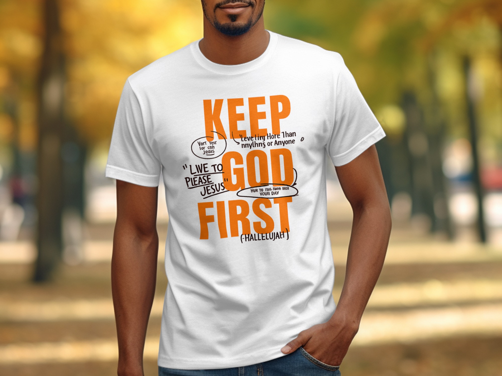 Keep God First Inspirational Christian T-Shirt - Image 3