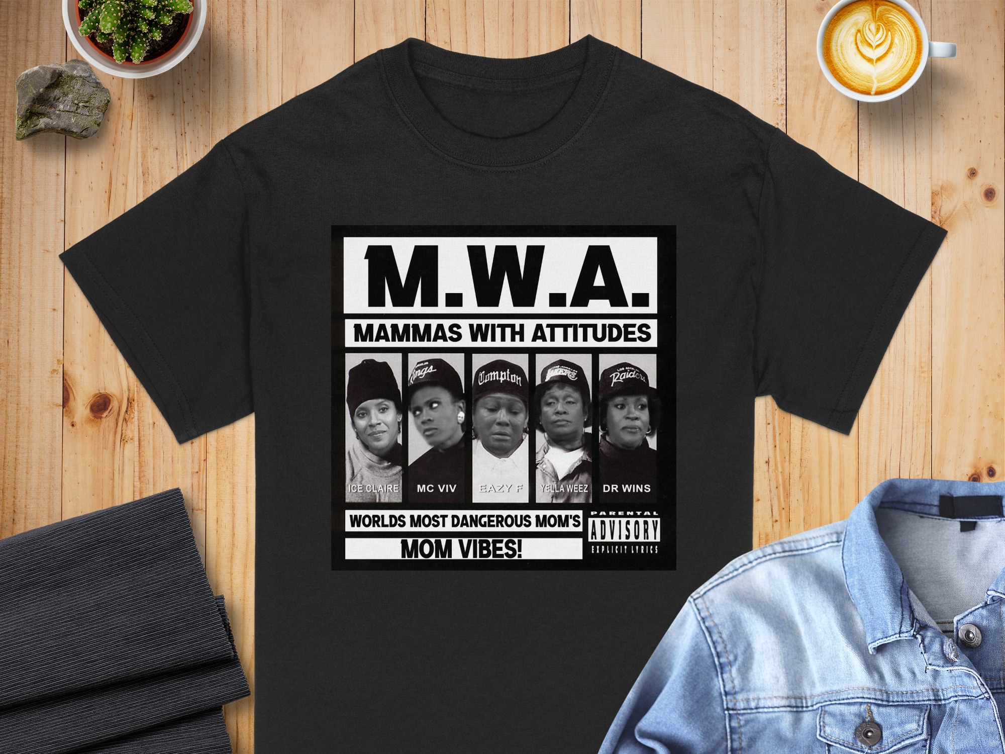 MWA Mammas With Attitudes T-Shirt, Worlds Most Dangerous Moms Tee, 90s Hip Hop Inspired Shirt, Funny Mom Vibes Graphic Tee