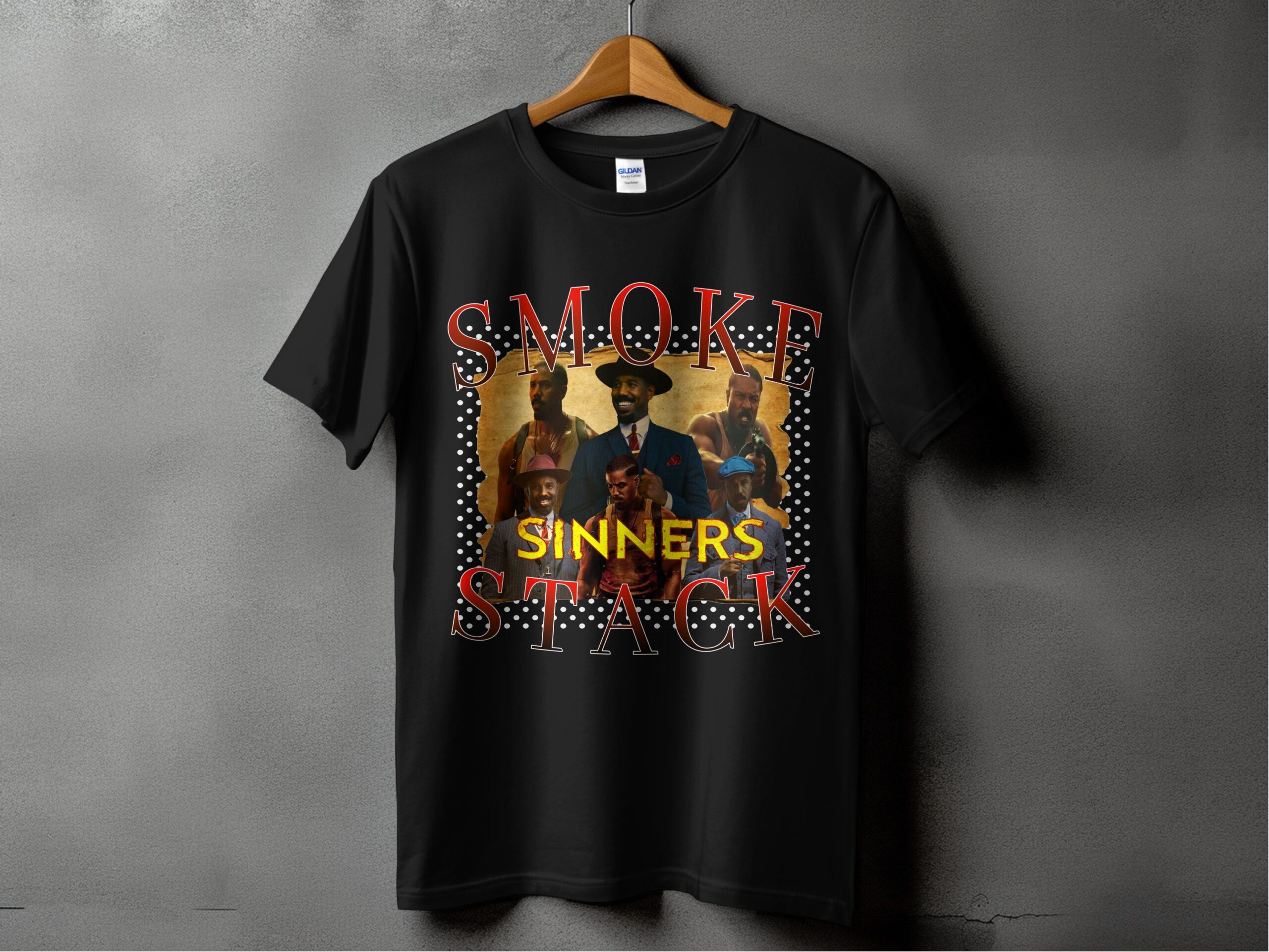 Smoke Stack Sinners T-Shirts,Digital Product,Movie Inspired Art, Gangster Design, Cool Graphic Tee, Printable Wall Art, Trendy Aesthetic - Image 2