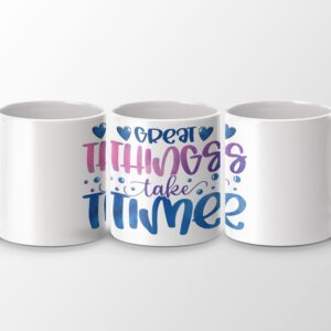 Great Things Take Time Hat, Positive Message Hat, Inspirational Hat, Encouragement Hat, Heart Hat, Watercolor Art Hat
