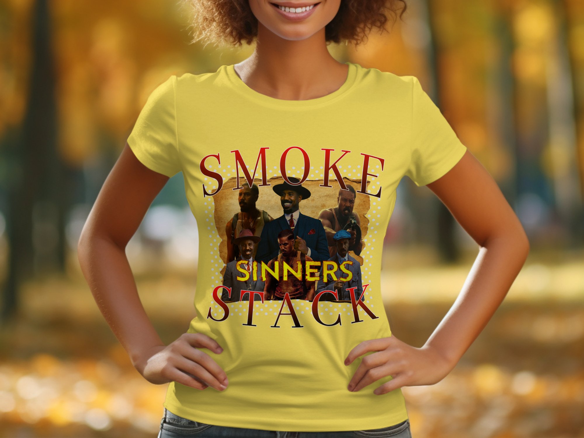 Smoke Stack Sinners T-Shirts,Digital Product,Movie Inspired Art, Gangster Design, Cool Graphic Tee, Printable Wall Art, Trendy Aesthetic - Image 4