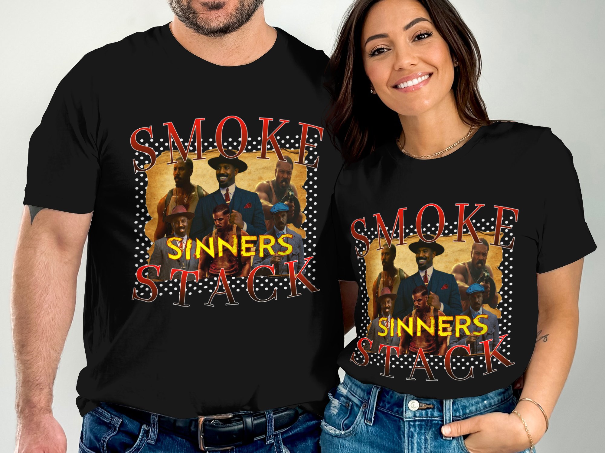 Smoke Stack Sinners T-Shirts,Digital Product,Movie Inspired Art, Gangster Design, Cool Graphic Tee, Printable Wall Art, Trendy Aesthetic - Image 5