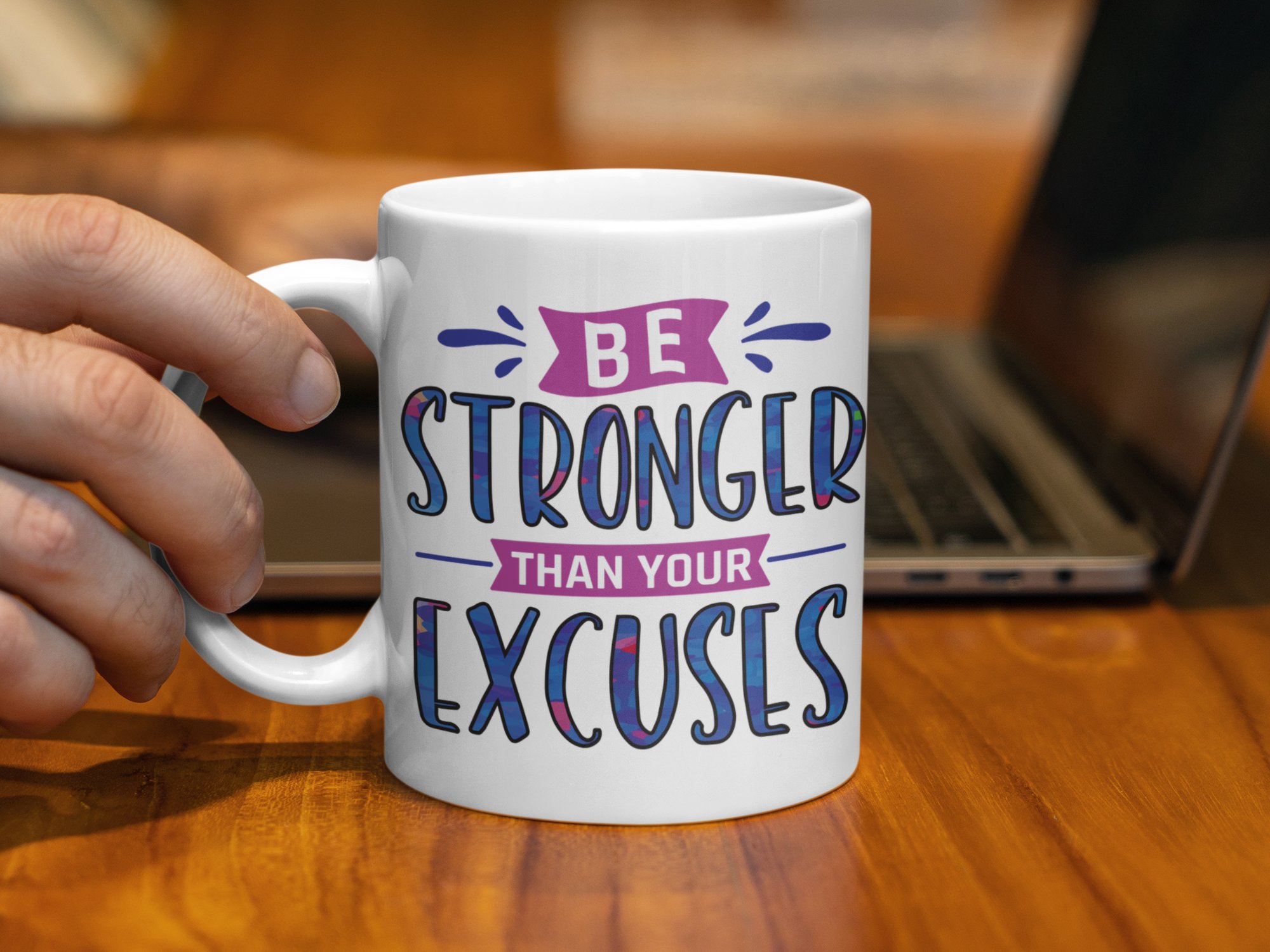 Be Stronger Than Your Excuses Motivational Mug - Image 5