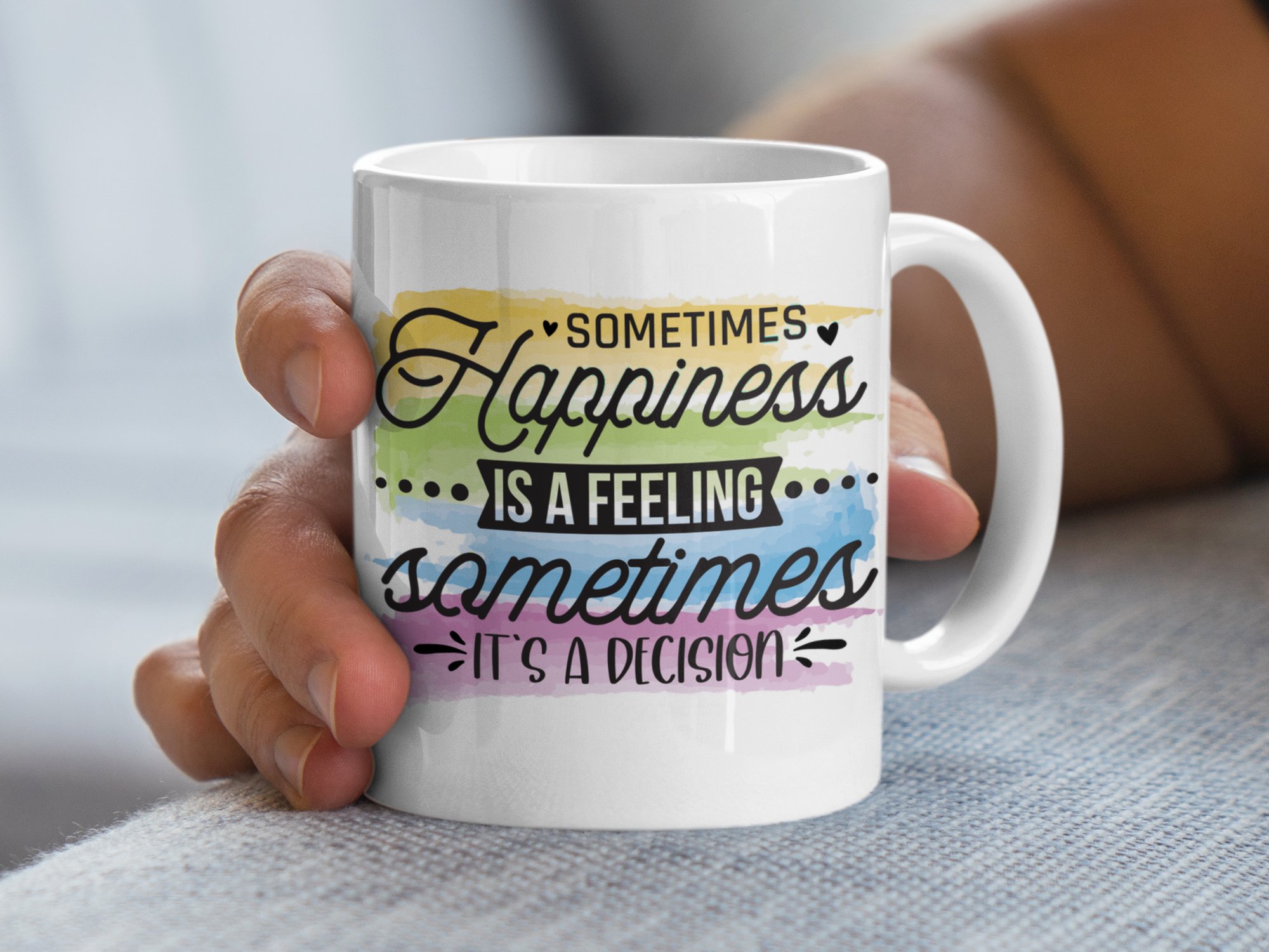 Happiness Is A Decision Inspirational Quote Mug - Image 2