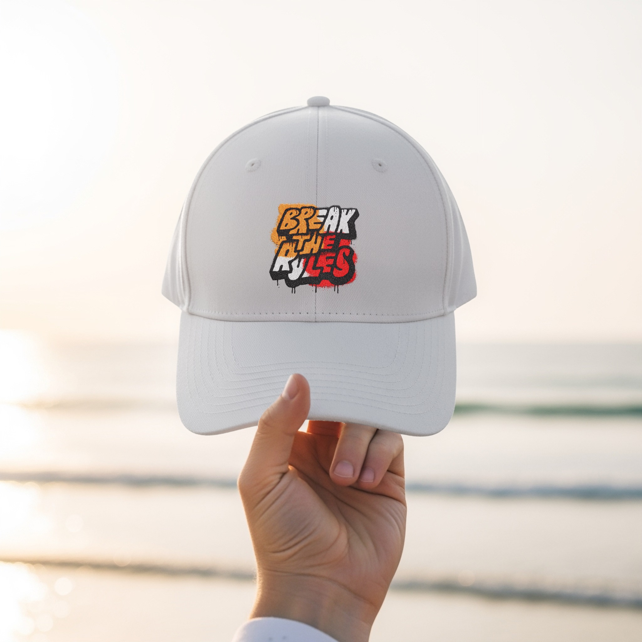 Break the Rules Graffiti Hat - Edgy Streetwear Style - Image 4