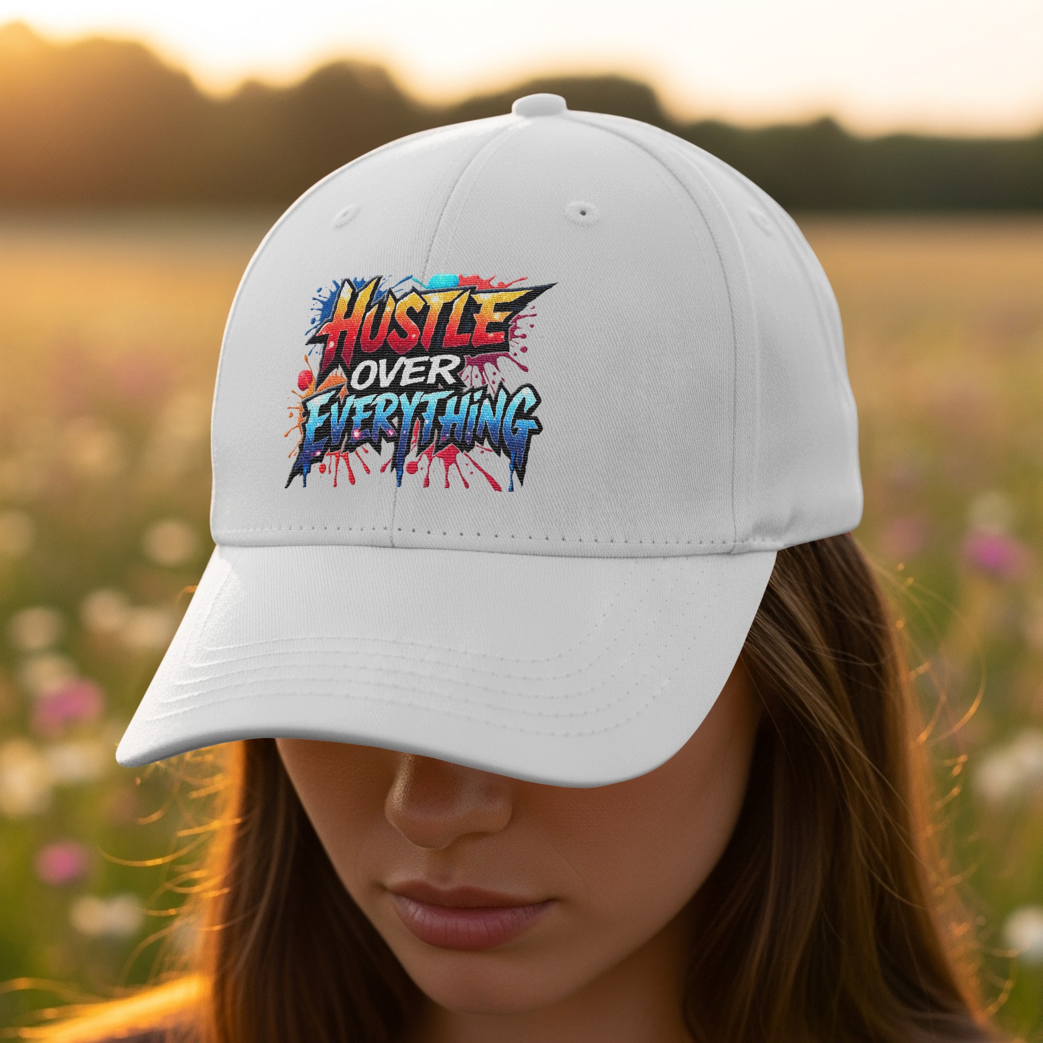 Hustle Over Everything Graffiti Style Hat