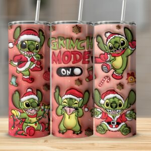 Christmas Grinch Mode Tumbler, Funny Holiday Skinny Tumbler, Cute Grinch Christmas Gift, Festive Christmas Drinkware, 20oz Tumbler