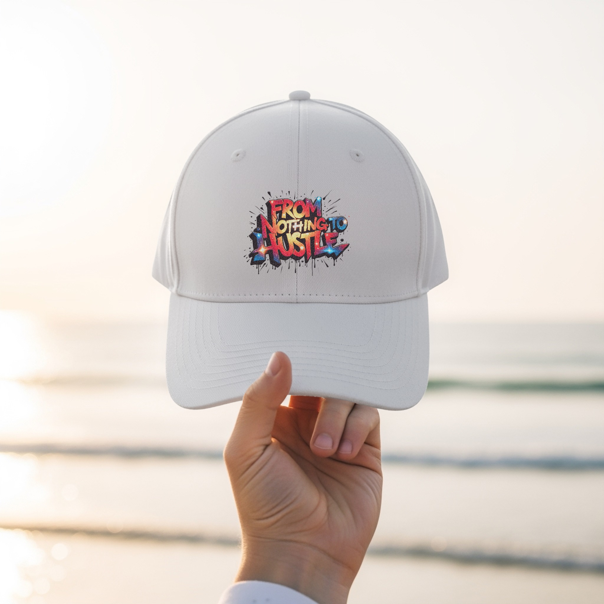 "From Nothing To Hustle" Galaxy Design Hat - Image 3