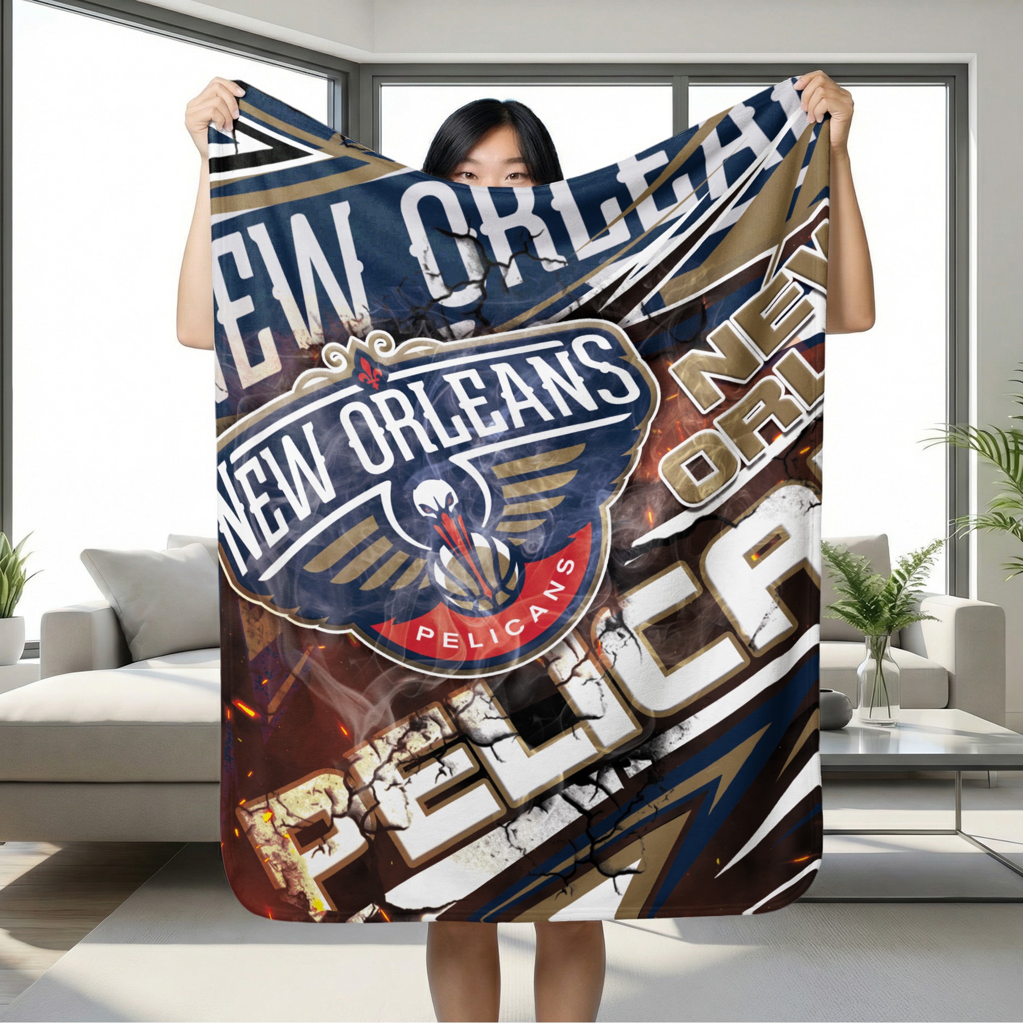New Orleans Pelicans Distressed Fan Blanket