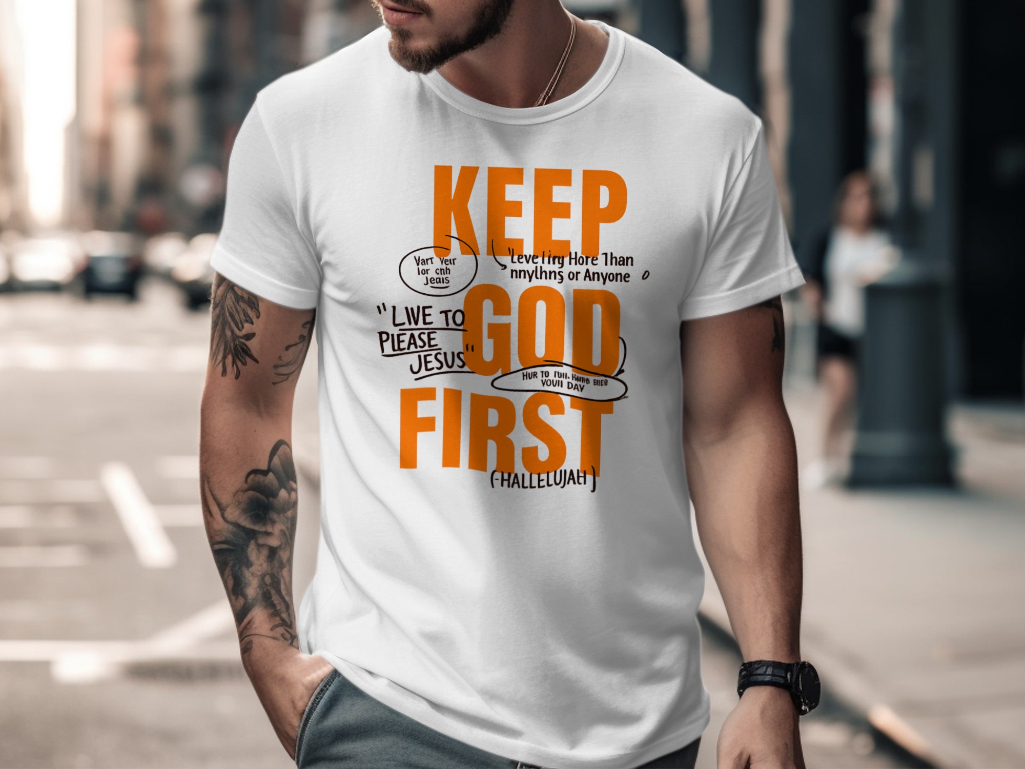 Keep God First Inspirational Christian T-Shirt - Image 4