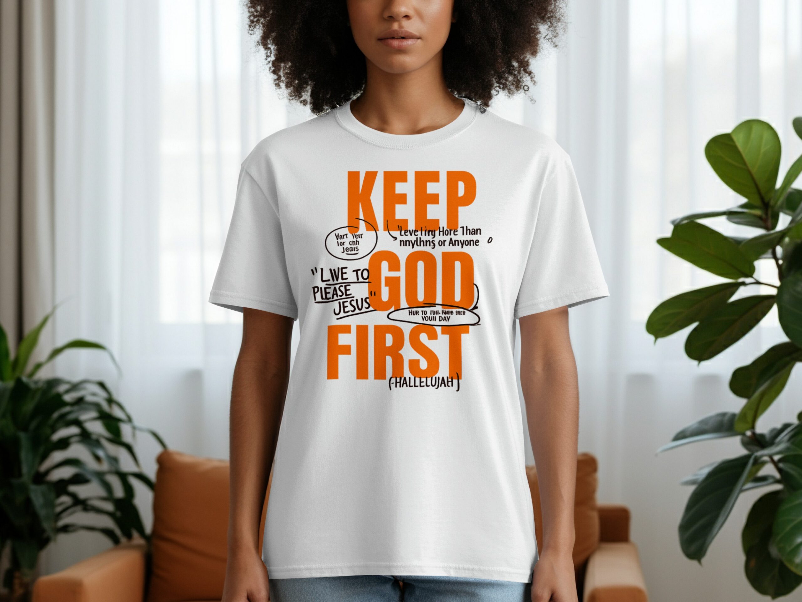 Keep God First Inspirational Christian T-Shirt - Image 2
