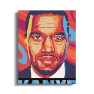 Kanye Inspired Vibrant Pop Art Portrait Digital Download