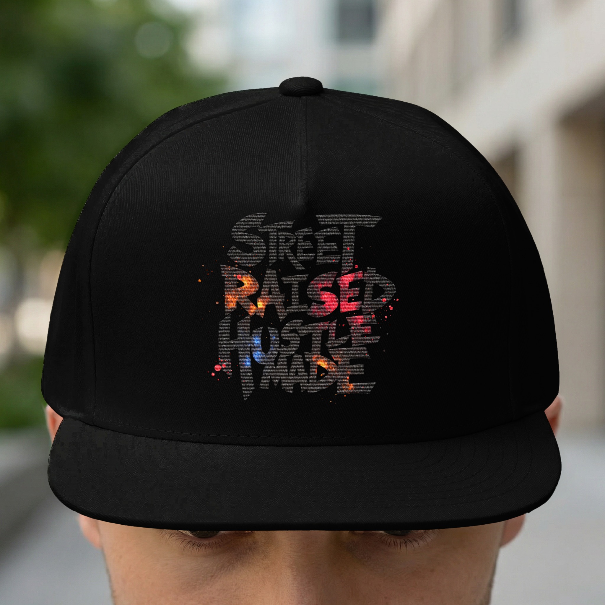 Street Raised Hustle Made Hat - Urban Statement Cap - Image 2