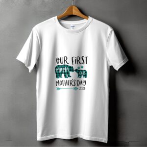 Our First Mothers Day Mama Bear Cub T-Shirt, Digital Art, 2021, Mom and Baby, Cute Gift for New Mom, Bear Family, Matching Family