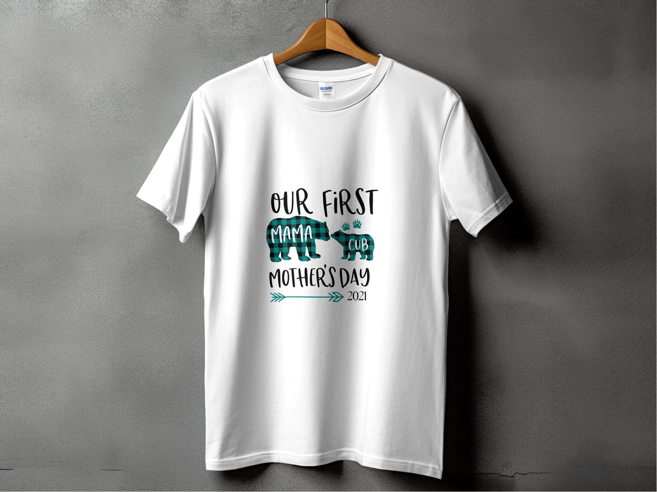 Our First Mothers Day Mama Bear Cub T-Shirt, Digital Art, 2021, Mom and Baby, Cute Gift for New Mom, Bear Family, Matching Family