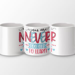 You Are Never Too Old to Learn Hat, Motivational Hat, Inspirational Hat, Education Hat, Teacher Hat, Graduation Hat