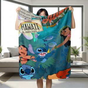 Lilo & Stitch Ohana Family Hawaiian Blanket