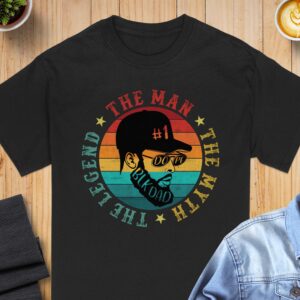 Black Dad T-Shirt, The Man The Myth The Legend Shirt, Fathers Day Gift, Dope Black Dad Tee, Retro Sunset Dad T Shirt, Gift for Him