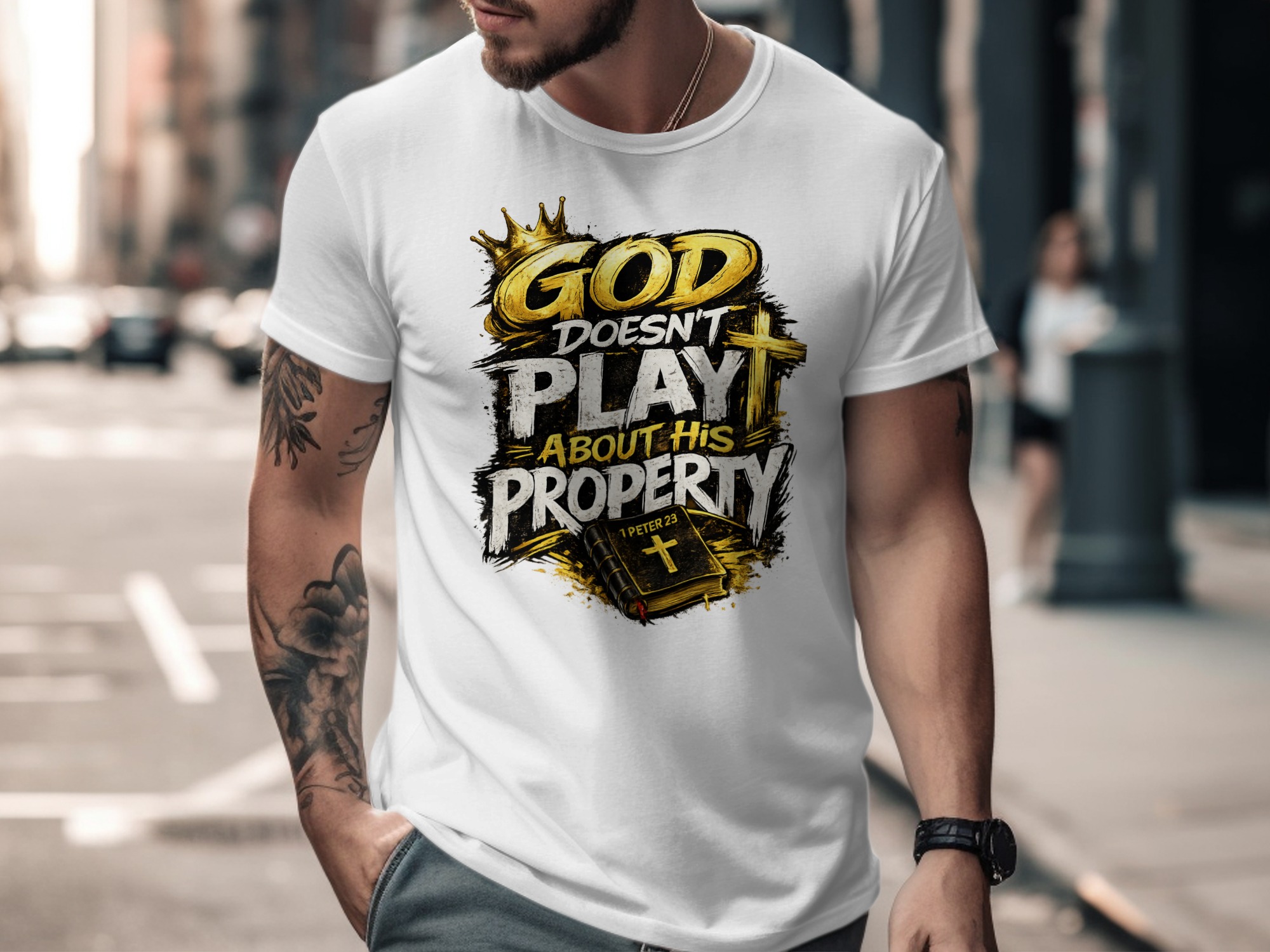 God's Property Christian T-Shirt | Divine Ownership - Image 4
