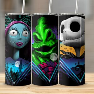 Halloween Tumbler, Nightmare Before Christmas Tumbler, 20oz Skinny Tumbler, Horror Movie Tumbler, Halloween Party Gift