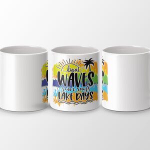 Boat Waves Sun Rays Lake Days Mug