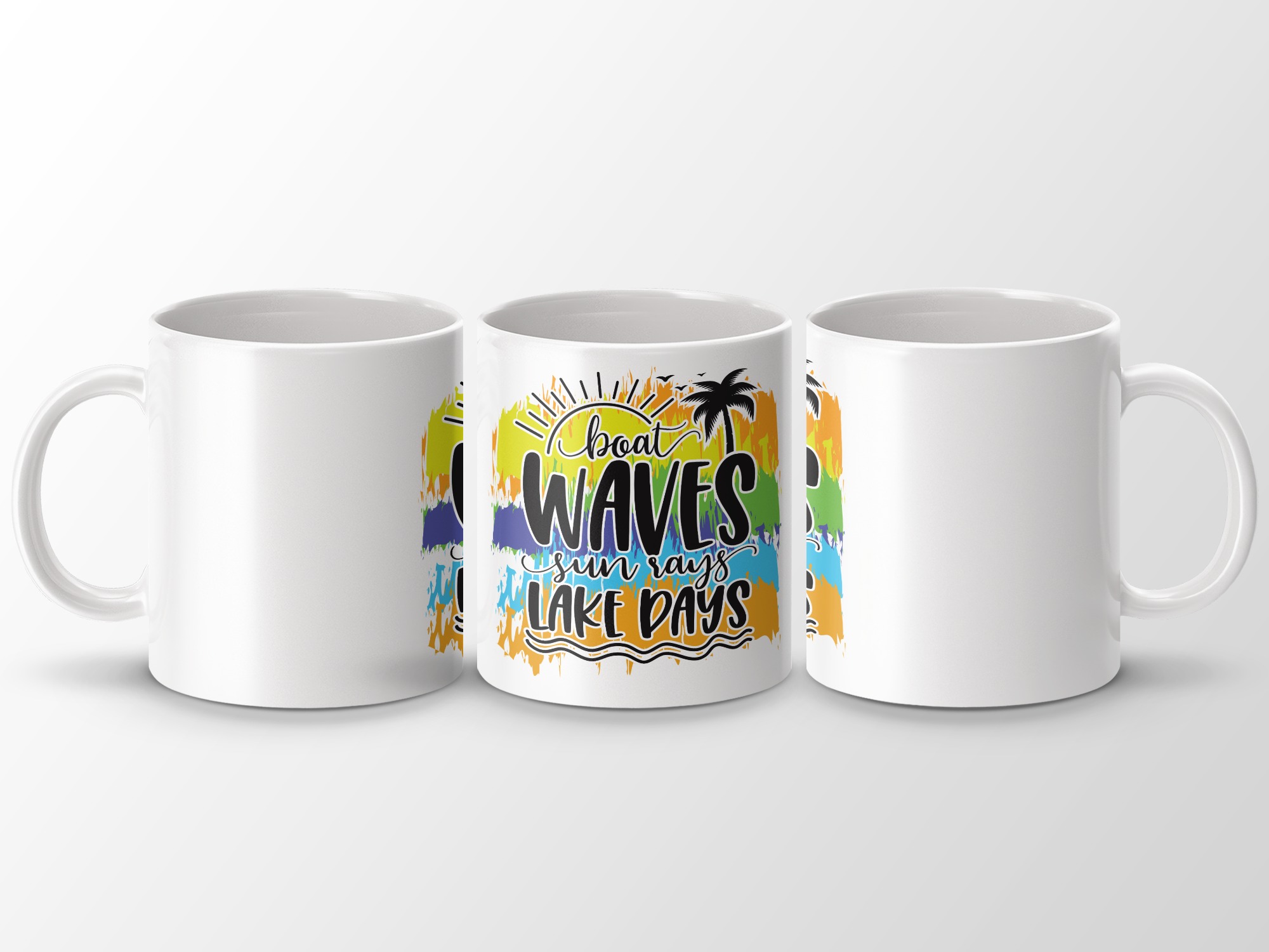 Boat Waves Sun Rays Lake Days Mug