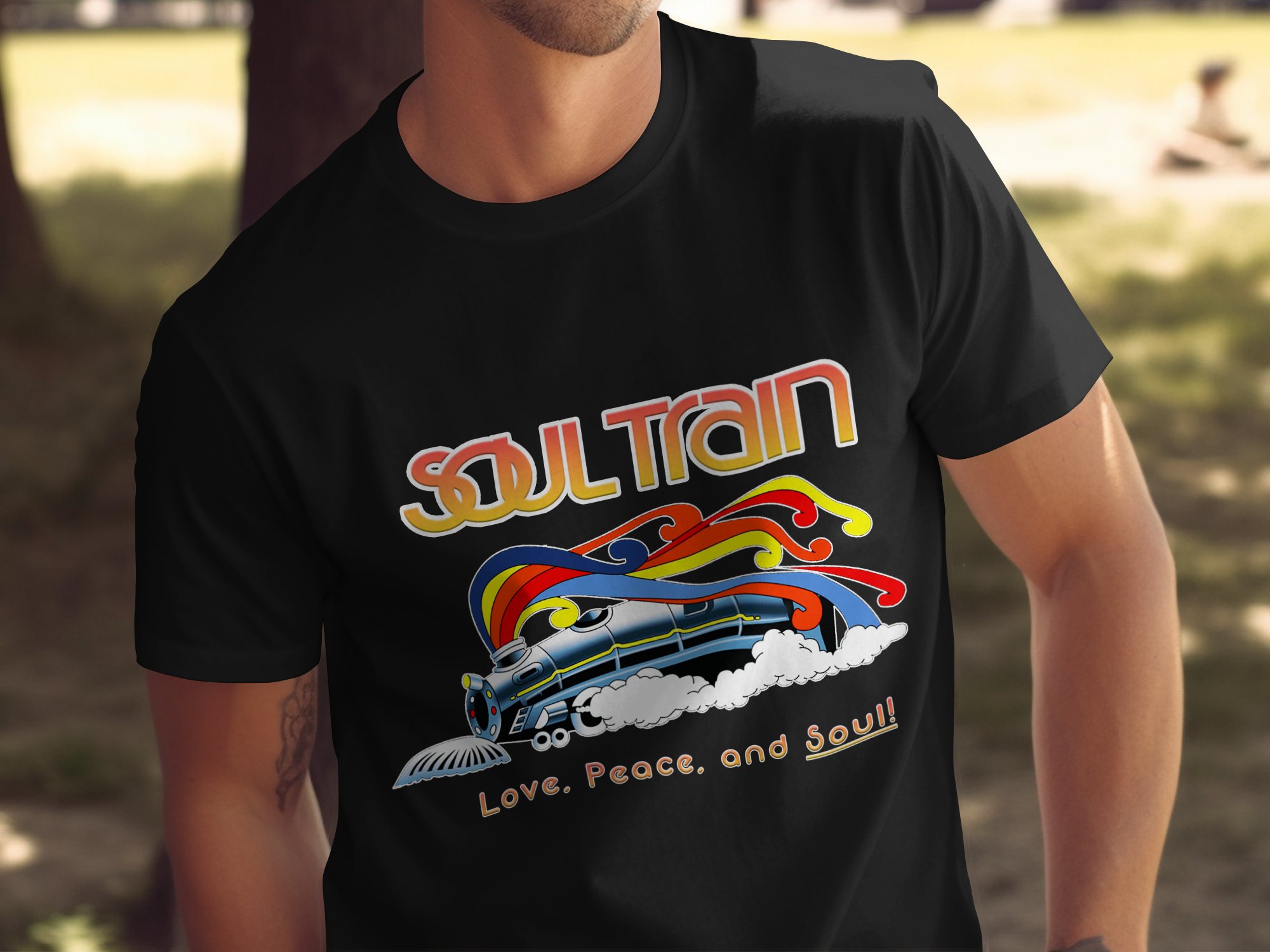 Soul Train T-Shirt, Digital Download, Retro Train Design, Love Peace Soul, 70s Vibe, Vintage Inspired, Cool Graphics, Funky Artwork - Image 2