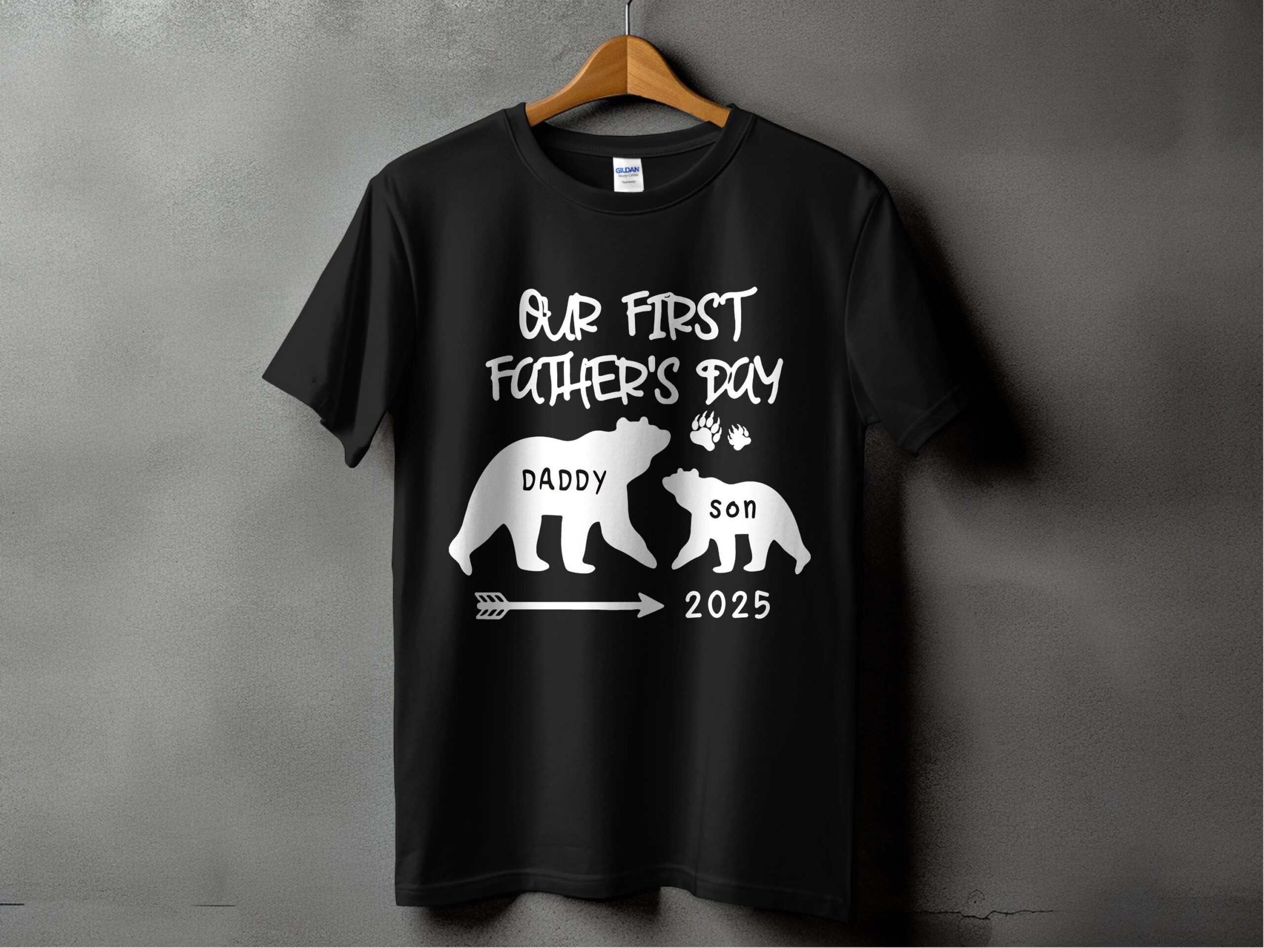 Our First Fathers Day 2025 T-Shirts,Digital, Bear Dad Son Matching Outfits, Newborn Father's Day Gift, Gift For New Dad, Dad And Baby Gift