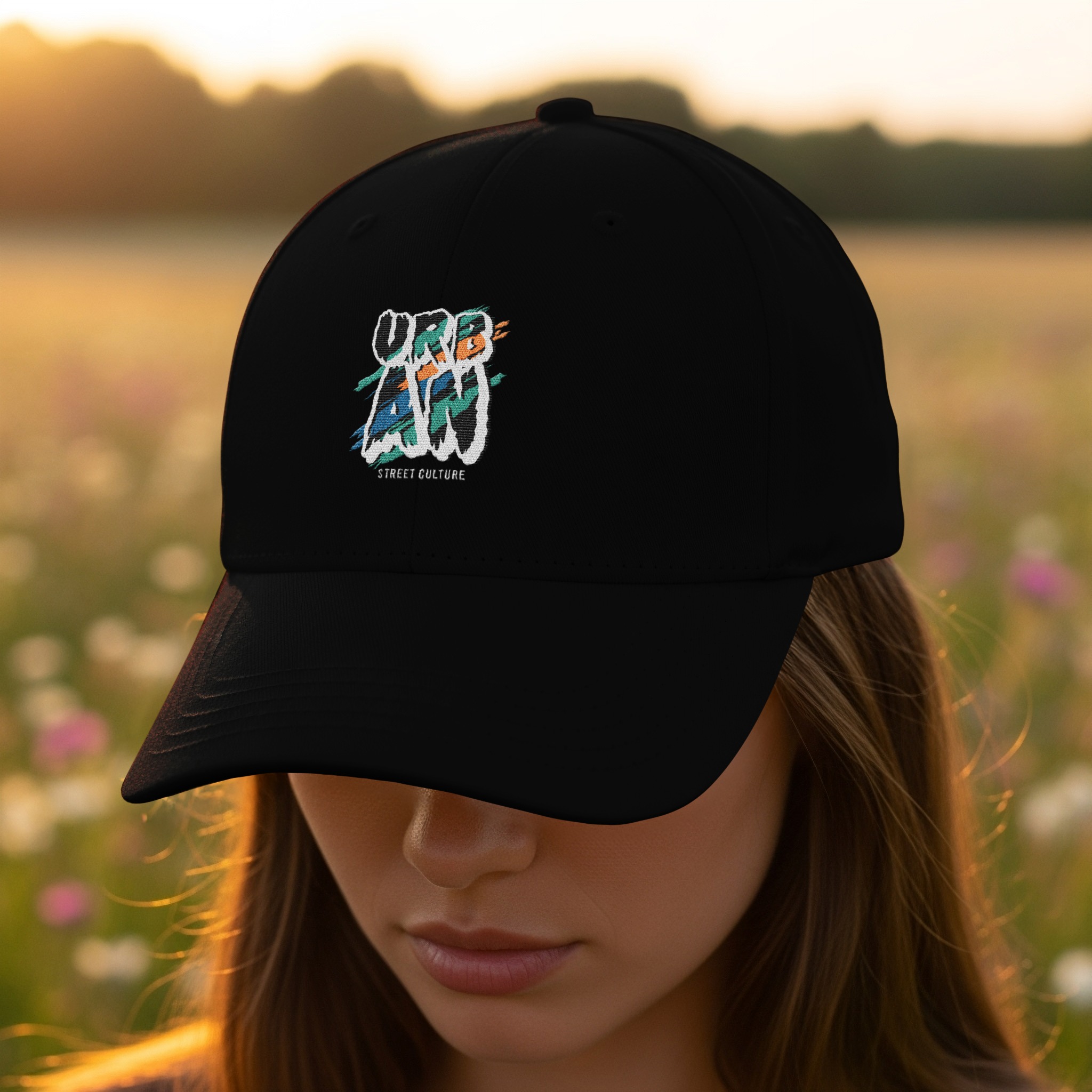 Urban Street Style Brushstroke Design Hat - Image 2