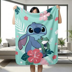 Disney Lilo & Stitch Frog & Tropical Blanket