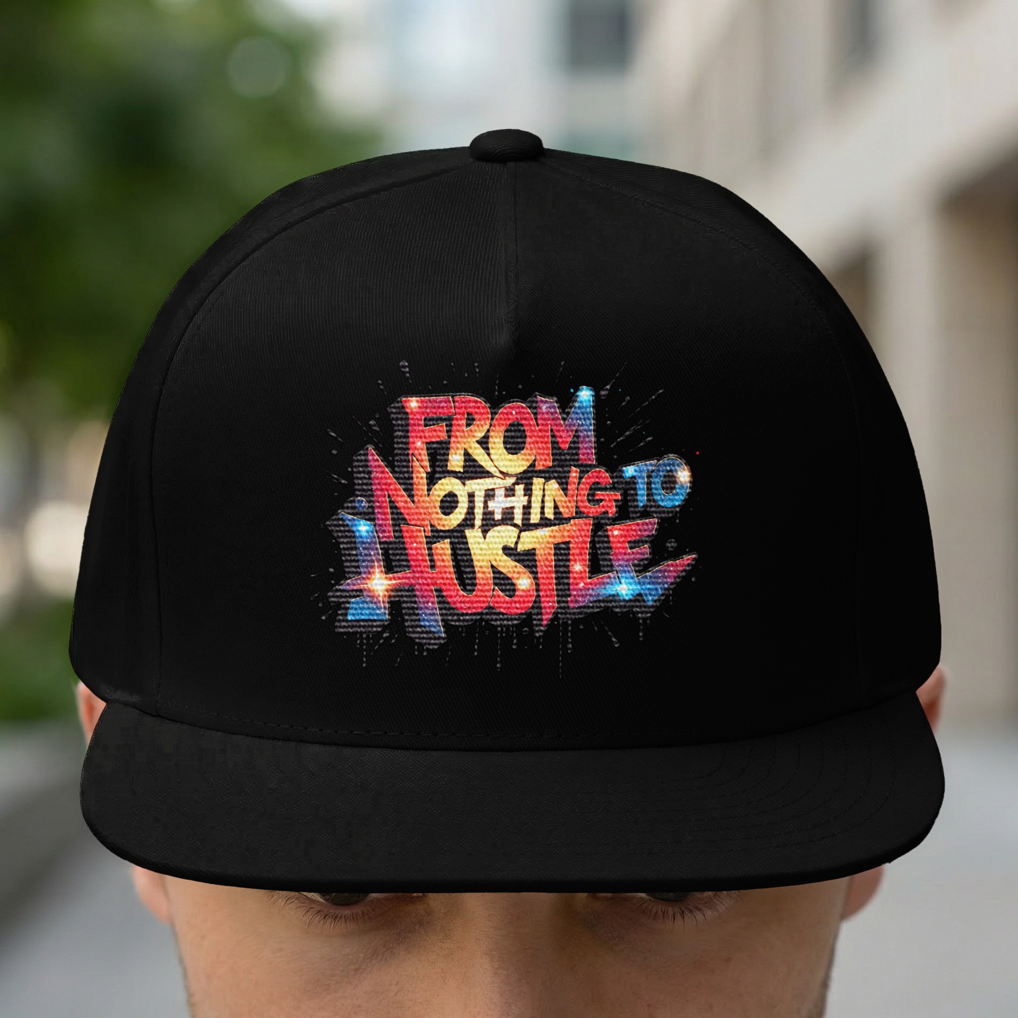 "From Nothing To Hustle" Galaxy Design Hat - Image 2
