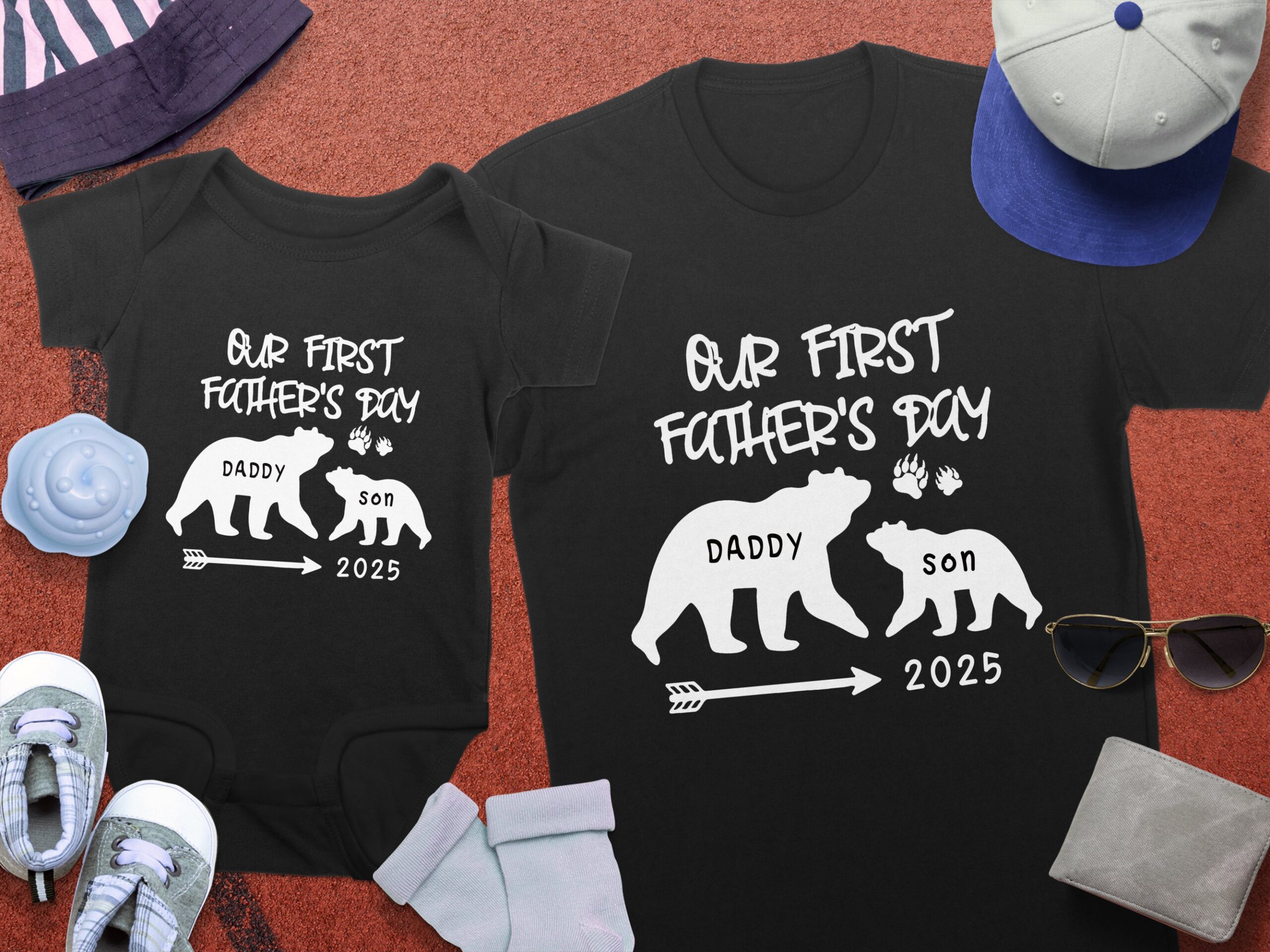 Our First Fathers Day 2025 T-Shirts,Digital, Bear Dad Son Matching Outfits, Newborn Father's Day Gift, Gift For New Dad, Dad And Baby Gift - Image 4