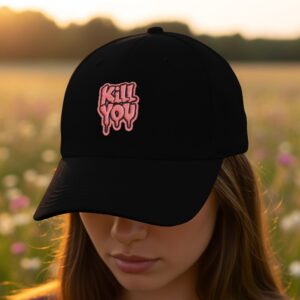 Pink Kill You Graphic Hat | Edgy Bubble Drip Design